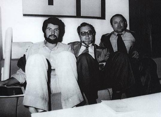 Davor Matičević, Božo Bek i Marijan Susovski u Galeriji suvremene umjetnosti u Zagrebu 1978.